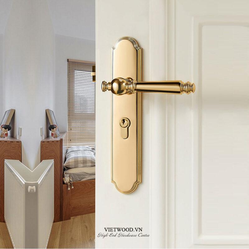 Tay khóa là bộ phận đem lại vẻ đẹp thẩm mỹ cho khoá cửa nẹp