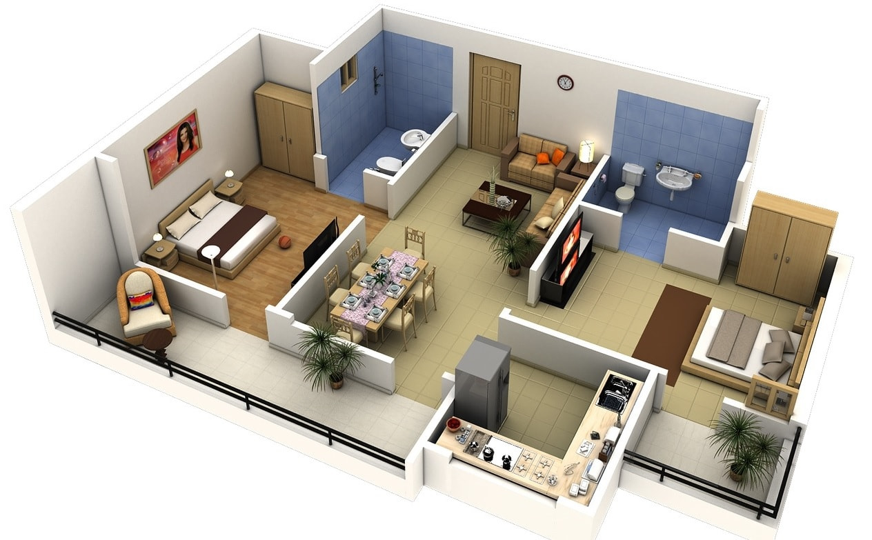 Thiết Kế Nhà 40m2 2 Phòng Ngủ